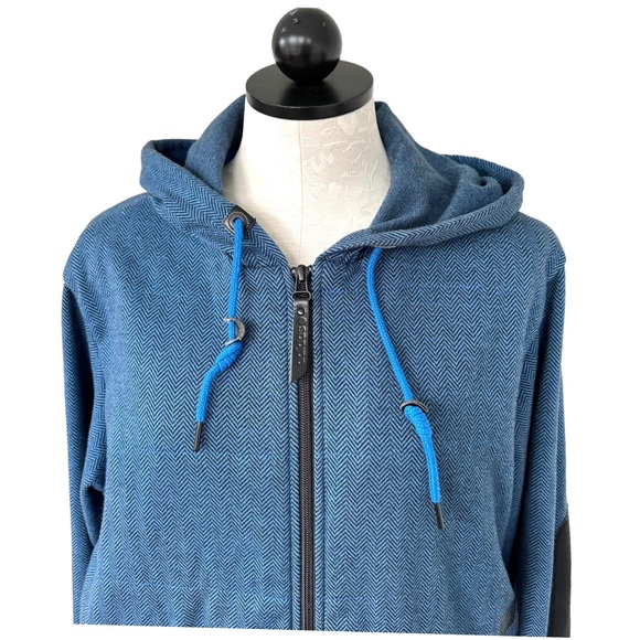 Adidas x David Beckham Blue Jacket Hoodie Elbow Patches Zip Front Size Medium - Picture 2 of 15